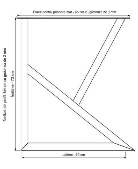 Masa lemn de tei, cu picioare metal, 200x95x78 cm, Liz - BUZ.RO