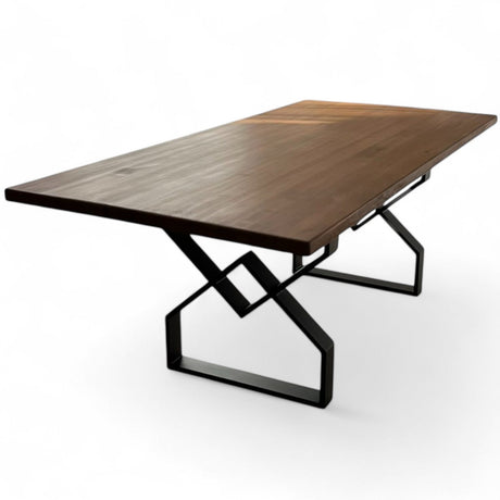 Masa lemn de tei, cu picioare metal, 200x95x78 cm, Zia - BUZ.RO