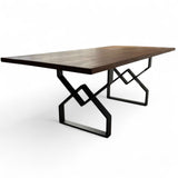 Masa lemn de tei, cu picioare metal, 200x95x78 cm, Zia - BUZ.RO