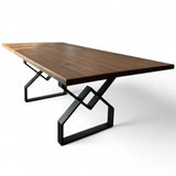 Masa lemn de tei, cu picioare metal, 200x95x78 cm, Zia - BUZ.RO