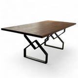 Masa lemn de tei, cu picioare metal, 200x95x78 cm, Zia - BUZ.RO