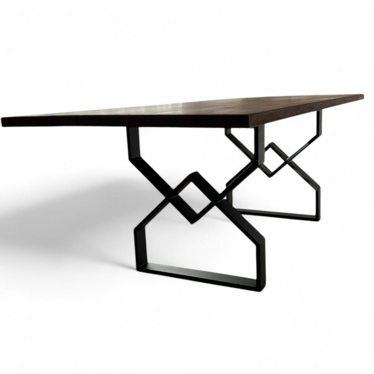 Masa lemn de tei, cu picioare metal, 200x95x78 cm, Zia - BUZ.RO