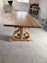 Masa lemn masiv, cu cadru din lemn masiv, Ofelia, 240x100x76 cm - BUZ.RO