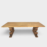 Masa lemn masiv, cu cadru din lemn masiv, Ofelia, 240x100x76 cm - BUZ.RO