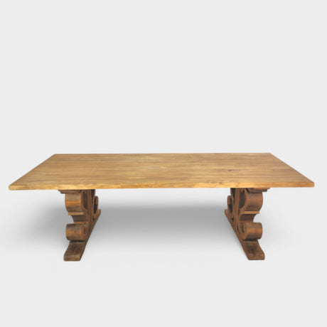 Masa lemn masiv, cu cadru din lemn masiv, Ofelia, 240x100x76 cm - BUZ.RO