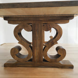 Masa lemn masiv, cu cadru din lemn masiv, Ofelia, 240x100x76 cm - BUZ.RO