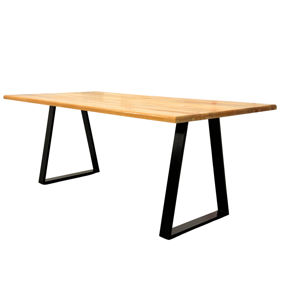 Masa lemn tei, cu picioare masa metal, Edera,  200 L* 95 l* 75.5 H cm