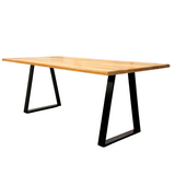 Masa lemn tei, cu picioare masa metal, Edera,  200 L* 95 l* 75.5 H cm