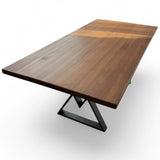 Masa lemn masiv de tei, cu picioare metal, 200x95x78 cm, Raluca - BUZ.RO