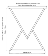 Masa lemn masiv de tei, cu picioare metal, 200x95x78 cm, Raluca - BUZ.RO