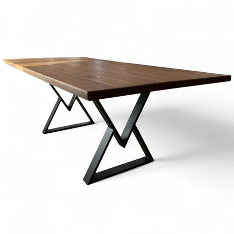 Masa lemn masiv de tei, cu picioare metal, 200x95x78 cm, Raluca - BUZ.RO