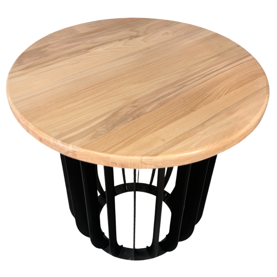 Masuta cafea, masuta living, cu blat lemn masiv tei, picioare masa metal, Camelia, 50X39 cm
