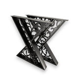 Masa lemn tei, cu picioare masa metal, Sidney, 200 L* 95 l* 76.5 H cm
