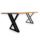 Masa lemn tei, cu picioare masa metal, Violette, 200 L* 95 l* 75.5 h cm