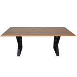 Masa lemn tei Sasha, cu picioare masa metal, 200 L* 95 l* 75.5 H cm
