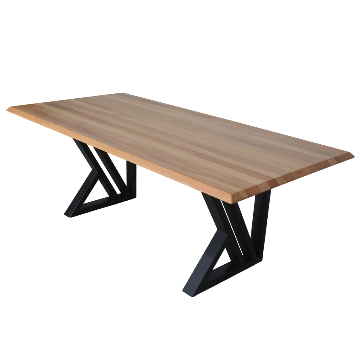 Masa lemn tei Sasha, cu picioare masa metal, 200 L* 95 l* 75.5 H cm