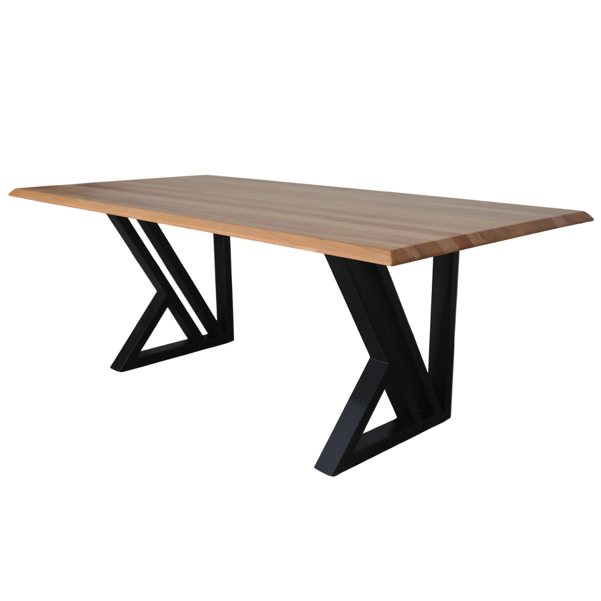 Masa lemn tei Sasha, cu picioare masa metal, 200 L* 95 l* 75.5 H cm
