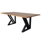 Masa lemn tei Sasha, cu picioare masa metal, 200 L* 95 l* 75.5 H cm