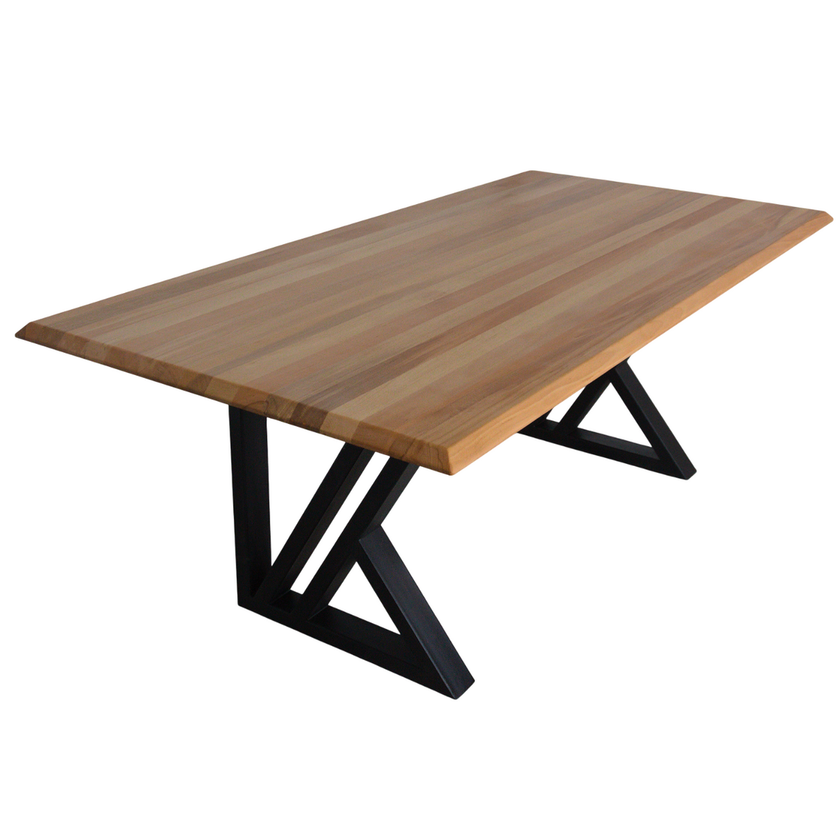Masa lemn tei Sasha, cu picioare masa metal, 200 L* 95 l* 75.5 H cm