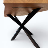 Masa Lemn Masiv stejar | Picioare Metal, Design Modern, 200x95cm| - BUZ.RO