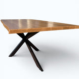 Masa Lemn Masiv stejar | Picioare Metal, Design Modern, 200x95cm| - BUZ.RO