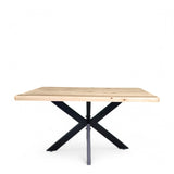 Masa lemn masiv tei, cu picioare masa metal, Little Spider, 140X80 / 160x80 - BUZ.RO