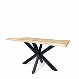 Masa lemn masiv tei, cu picioare masa metal, Little Spider, 140X80 / 160x80 - BUZ.RO