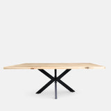 Masa lemn masiv tei, cu picioare masa metal, Spider, 200x95x78 cm - BUZ.RO