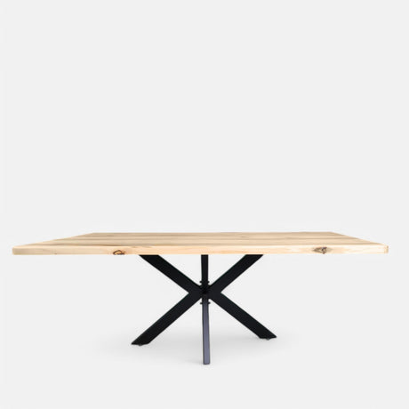 Masa lemn masiv tei, cu picioare masa metal, Spider, 200x95x78 cm - BUZ.RO