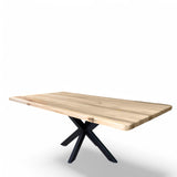 Masa lemn masiv tei, cu picioare masa metal, Spider, 200x95x78 cm - BUZ.RO