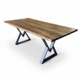 Masa Lemn Masiv Tei | Picioare Metal, Design Modern, 200x95cm, Mahon - BUZ.RO