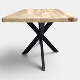 Masa lemn masiv tei|frasin|stejar|nuc| cu picioare masa metal, Little Spider, 140X80 / 160x80 - BUZ.RO