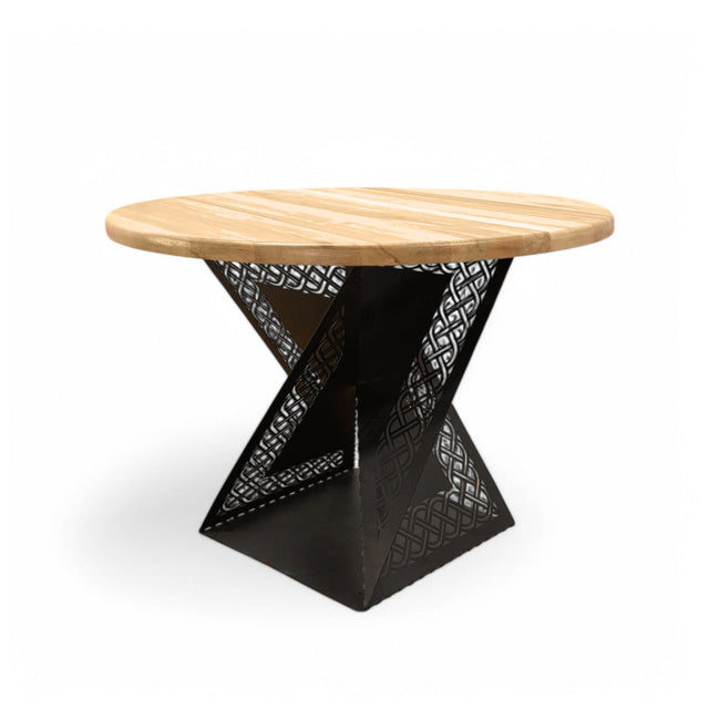 Masa lemn tei, cu cadru din metal, Rue, 100x71.5 cm - BUZ.RO