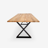 Masa lemn tei, cu picioare masa metal, Anelisse, 200 L* 95 l* 76.5 h cm - BUZ.RO