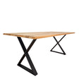Masa lemn tei, cu picioare masa metal, Anelisse, 200 L* 95 l* 76.5 h cm - BUZ.RO