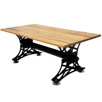 Masa lemn tei, cu picioare masa metal, Aurora, 240 L* 100 l* 79.5 H cm