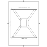 Masa lemn tei, cu picioare masa metal, Cassie, 200 L* 95 l* 75.5 H cm - BUZ.RO