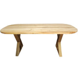 Masa lemn tei, cu picioare masa metal, Daphne, aurii, 200x90x77 cm - BUZ.RO