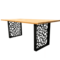 Masa lemn tei, cu picioare masa metal, Destiny, 200 L* 95 l* 75.5 H cm