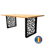 Masa lemn tei, cu picioare masa metal, Destiny, 200 L* 95 l* 75.5 H cm - BUZ.RO