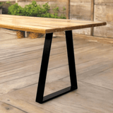 Masa lemn tei, cu picioare masa metal, Edera, 200 L* 95 l* 75.5 H cm - BUZ.RO