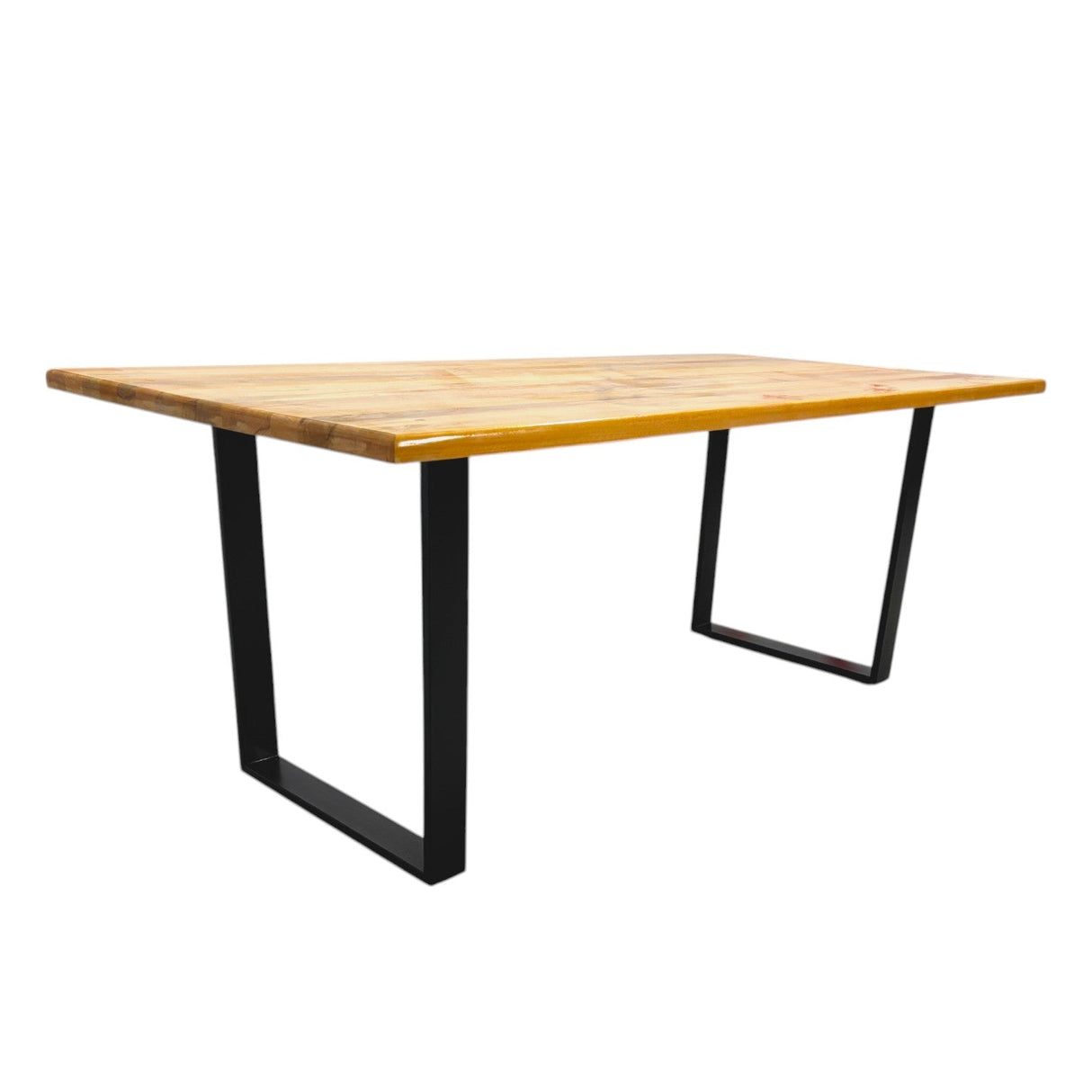 Masa lemn tei, cu picioare masa metal, Selena, 200 L* 95 l* 75.5 H cm - BUZ.RO