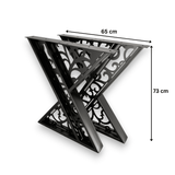 Masa lemn tei, cu picioare masa metal, Sidney, 200 L* 95 l* 76.5 H cm - BUZ.RO