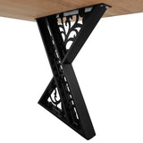 Masa lemn tei, cu picioare masa metal, Sidney, 200 L* 95 l* 76.5 H cm - BUZ.RO