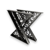 Masa lemn tei, cu picioare masa metal, Sidney, 200 L* 95 l* 76.5 H cm - BUZ.RO