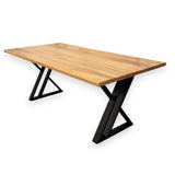 Masa lemn tei, cu picioare masa metal, Violette, 200 L* 95 l* 75.5 h cm - BUZ.RO