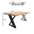 Masa lemn tei, cu picioare masa metal, Violette, 200 L* 95 l* 75.5 h cm - BUZ.RO