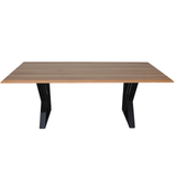 Masa lemn tei Sasha, cu picioare masa metal, 200 L* 95 l* 75.5 H cm - BUZ.RO