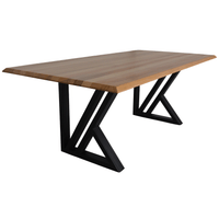 Masa lemn tei Sasha, cu picioare masa metal, 200 L* 95 l* 75.5 H cm