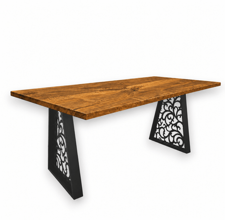 Masa lemn tei|frasin|stejar|nuc| picioare metal| 200 L* 95 l* 76.5 H cm - BUZ.RO